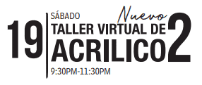 Inscripciones a taller de arte, Taller virtual de acrilico, Inscripciones a taller virtual