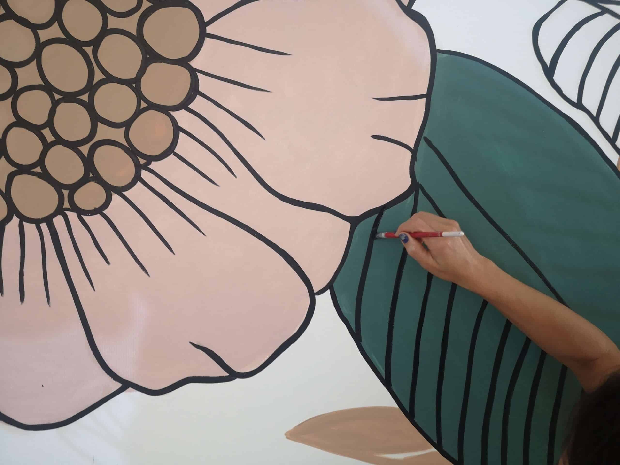 mural flores Maria O